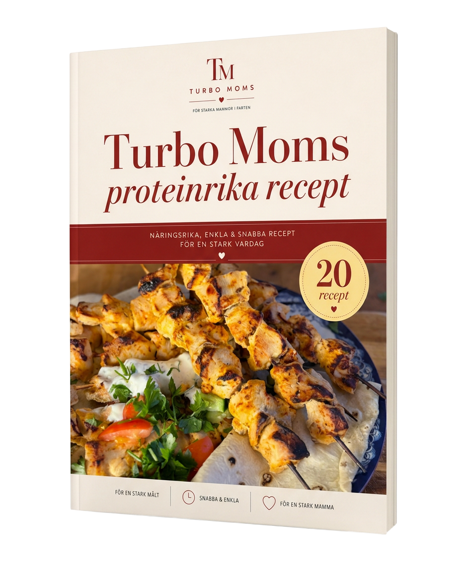 Omslaget till receptboken Turbo Moms proteinrika recept